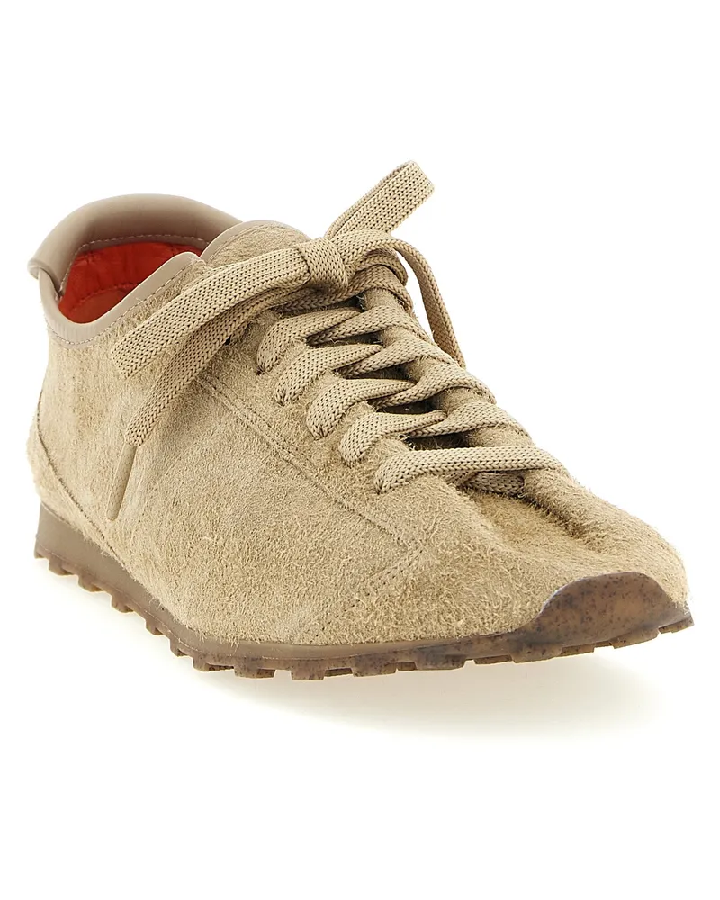 Jacquemus Women's Beige Cowhide Athletic Sneakers Beige