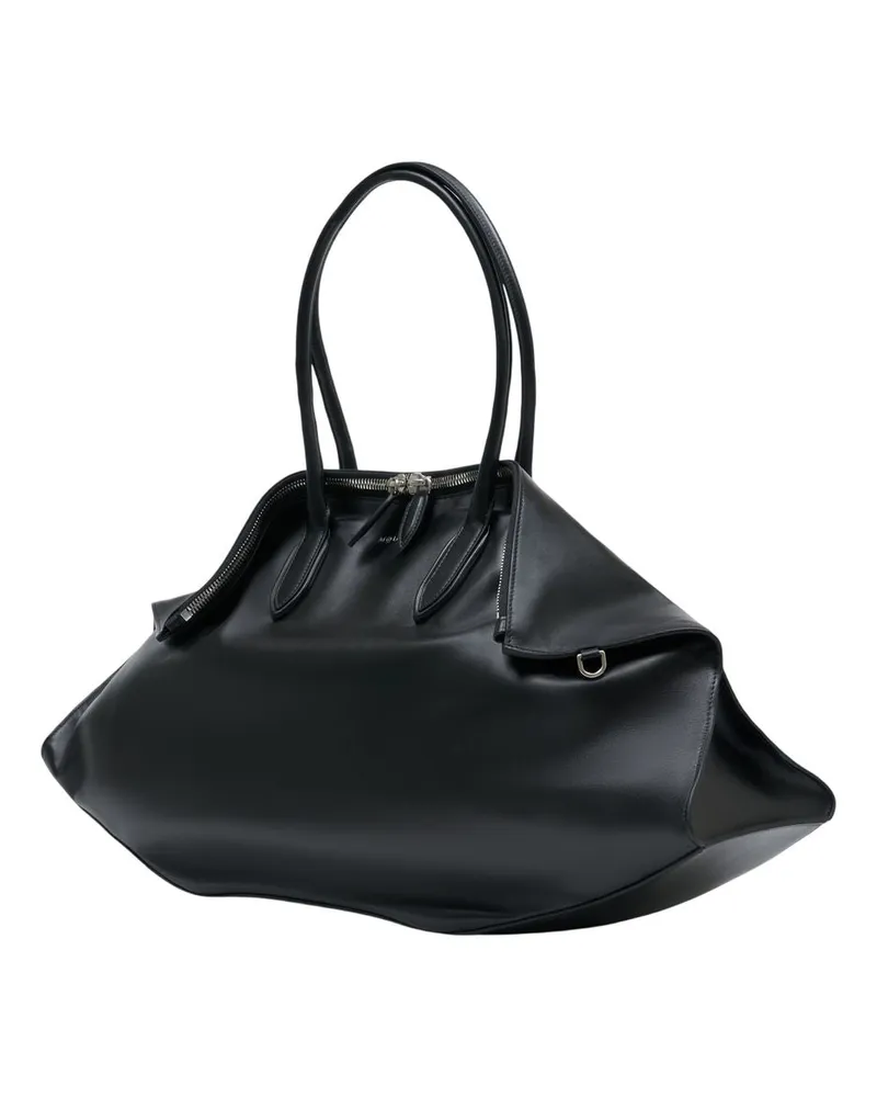 Alexander McQueen Women's Manta Maxi Shoulder Bag -  Leather Black Calfskin Shoulder-Hobo-Bags Black
