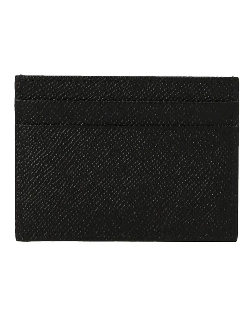Dolce & Gabbana Dauphine Leather Card Case — Black Black