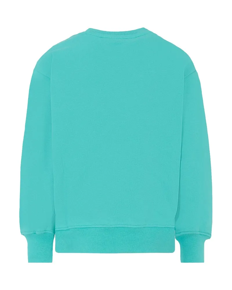 MSGM Logo-Embroidered Cotton Sweatshirt — Blue Blue