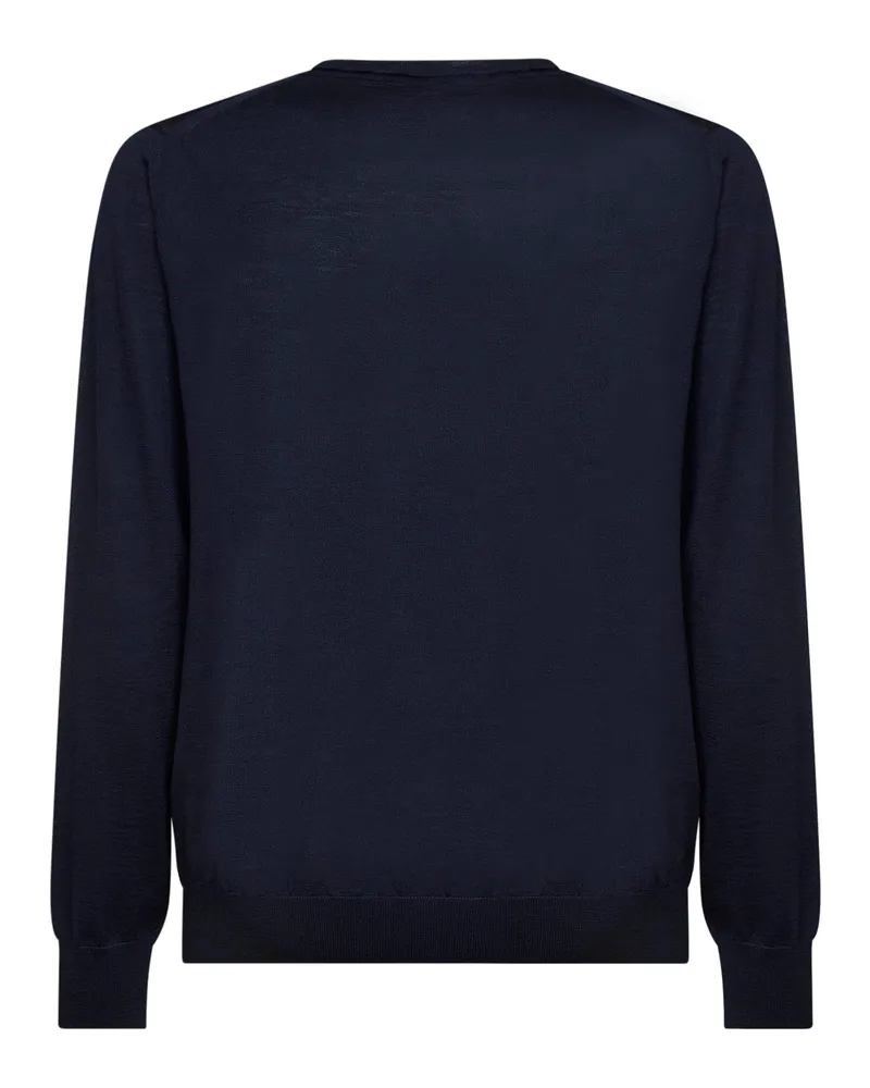 Prada Men's Crewneck Sweater Blue Virgin Wool Navy