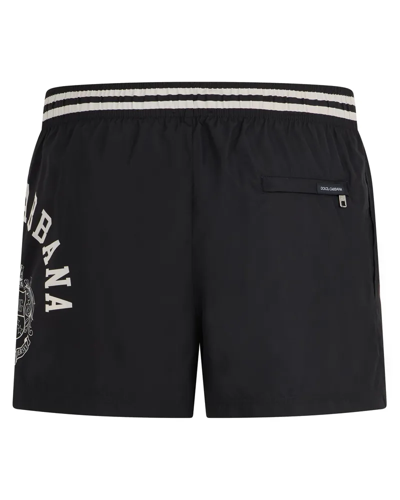 Dolce & Gabbana Men's Marine Boxers Military Black Polyamide Beachwear Sea Clothing 