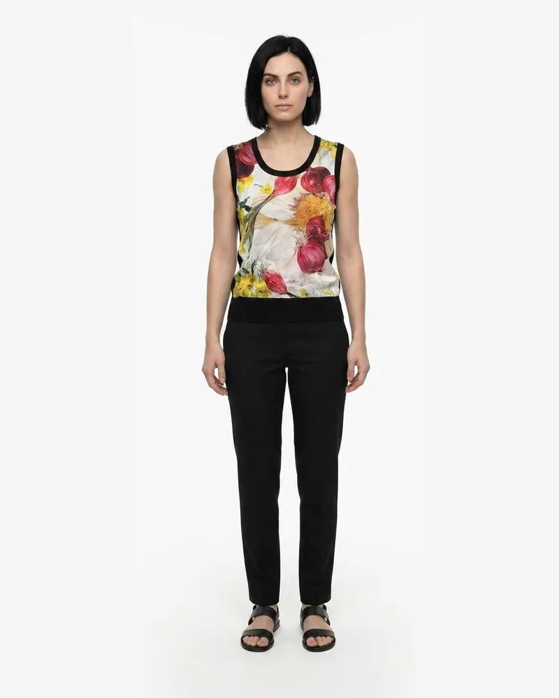 Dolce & Gabbana Floral Cotton-Silk Tank Top — Multicolor Multicolor
