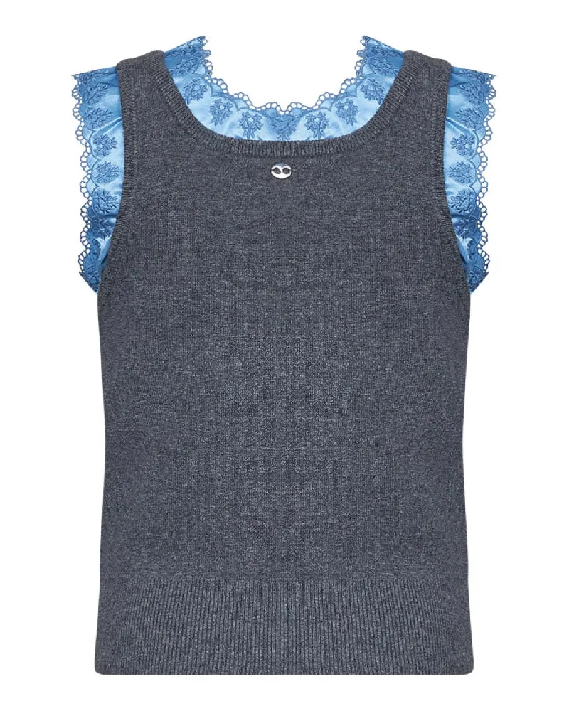 Paco Rabanne Wool and Cashmere Knit Tank Top — Gray Gray