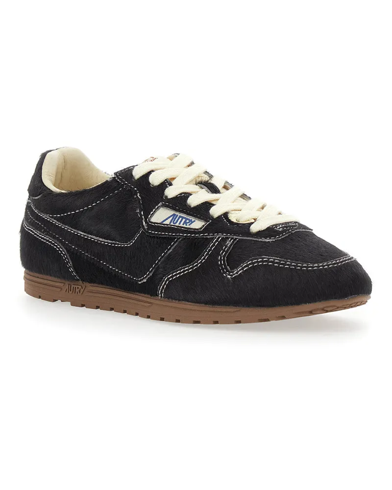 AUTRY Women's Sneakers Brown Leather Cow Trainers Black