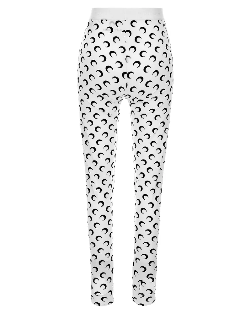 Marine Serre Moon-Printed Jersey Leggings — White White