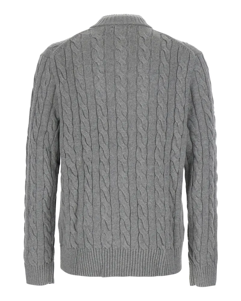 Ralph Lauren Men Zip Collar Sweater Grey Cotton Tops Top 