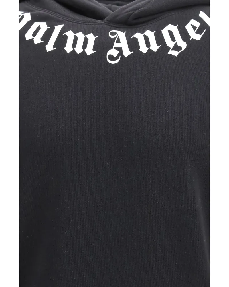 Palm Angels Men's Logo Hoodie Black-Off White Cotton Sweatshirts Black/off Sweater Black