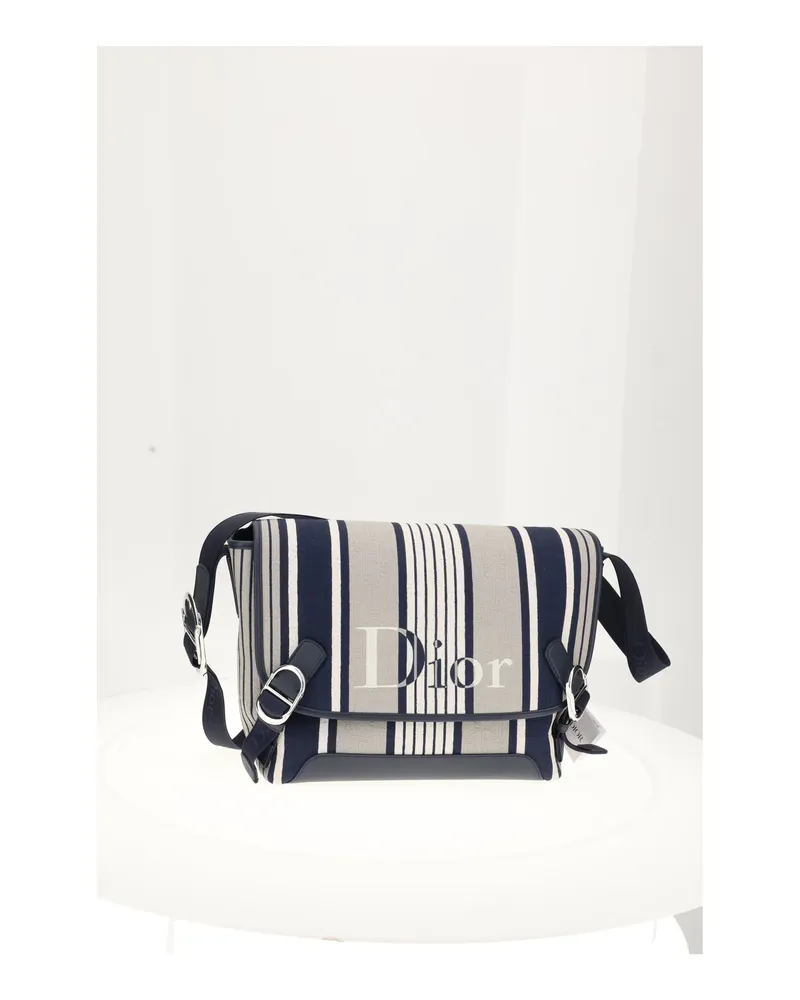 Dior Men's Shoulder Bag Jet Flap Messenger White-Blue Calf Leather (bos Taurus) White/blue White