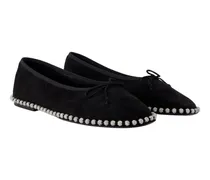 Women's Lina Ballchain Ballerina Black Calfskin
