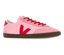 Women's Dark Pink Leather Volley O.t. Sneakers Guimauvepekineagle