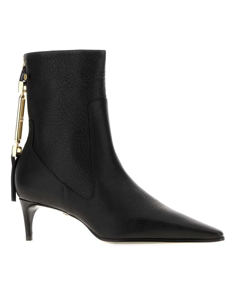 Dsquared2 Women's Black Leather Ankle Boots Stivali 