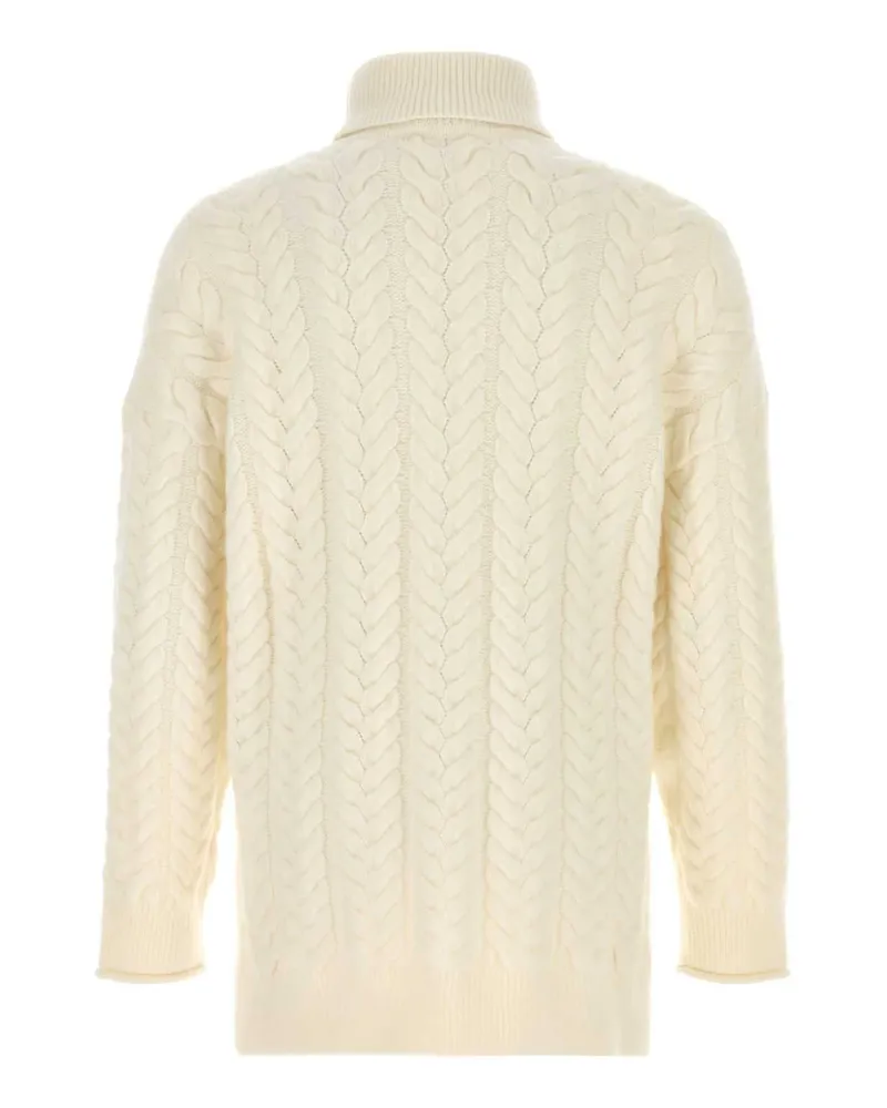 Giorgio Armani Cable-Knit Cashmere Blend Sweater — White White