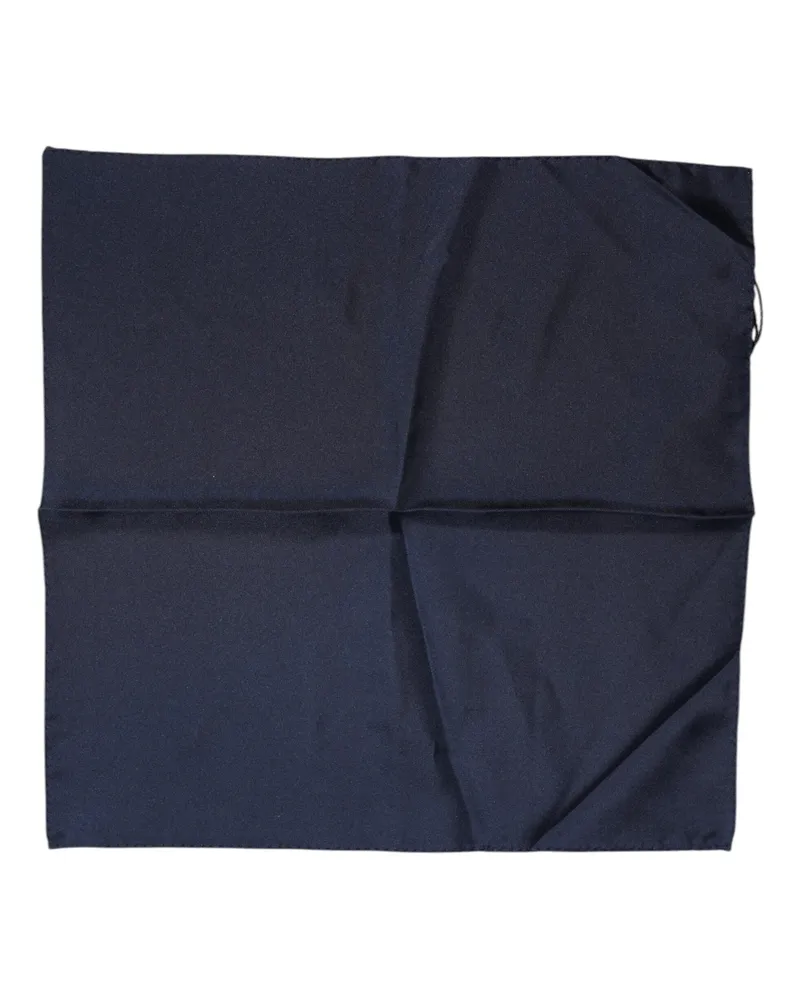 Dolce & Gabbana Dark Blue Silk Square Men Foulard Scarf Navy