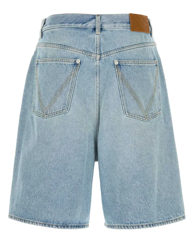 Bottega Veneta Men's Light-Blue Denim Bermuda Shorts Exterior: Cotton Blue