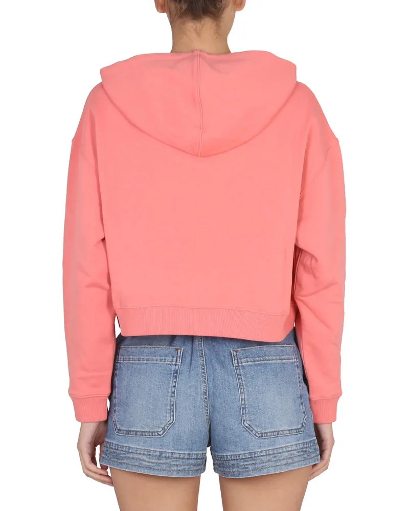 Stella McCartney Logo-Embroidered Cotton Sweatshirt — Pink Pink