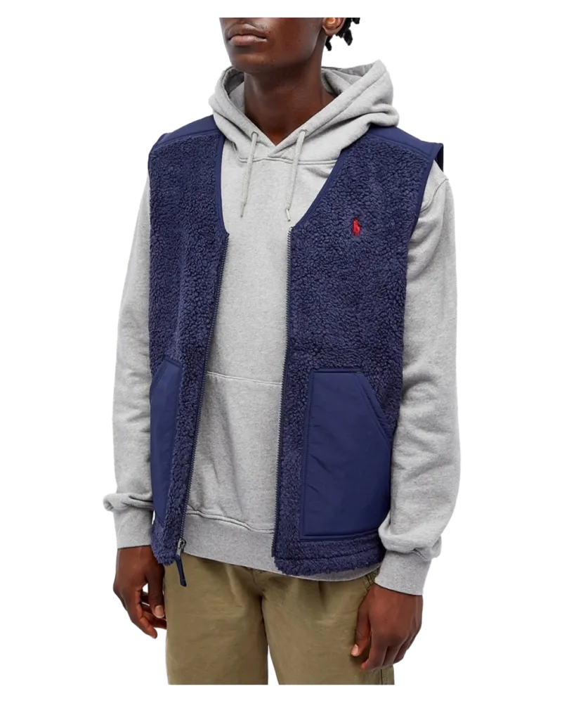 Ralph Lauren Men's Hi-Pile Fleece Vest Jacket Blue Clothing > Coats Navy