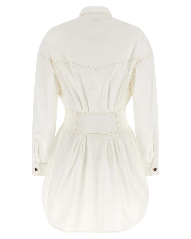 Versace Women's White Cotton Short Dress White