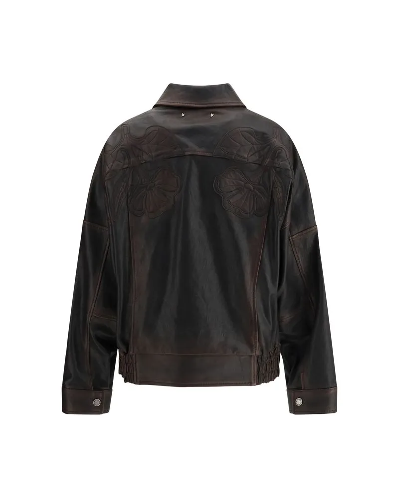 Golden Goose Women's Brown Viscose Bomber Clothing Brown