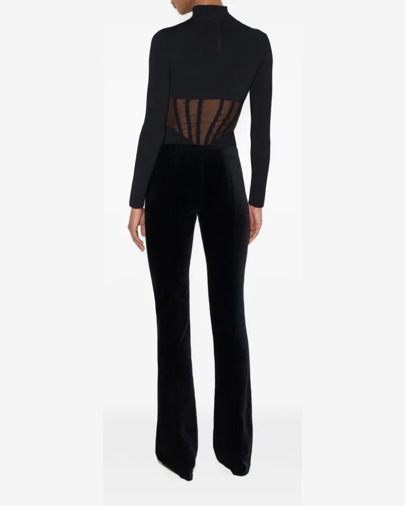 Elisabetta Franchi Corset-Detail Knit Bodysuit — Black Black