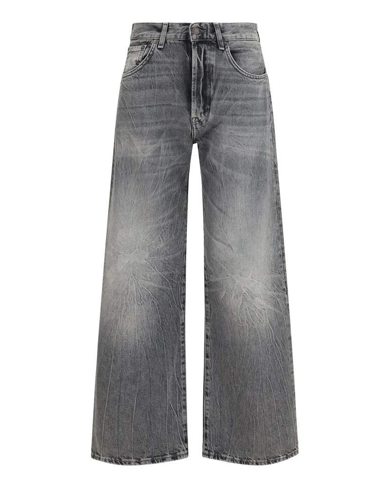Acne Studios Wide-Leg Tie-Dye Jeans — Black 