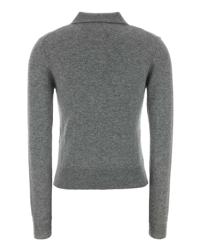 Jil Sander Volcanicglass Exterior: Virgin Wool Polo T-shirts And Polos Gray