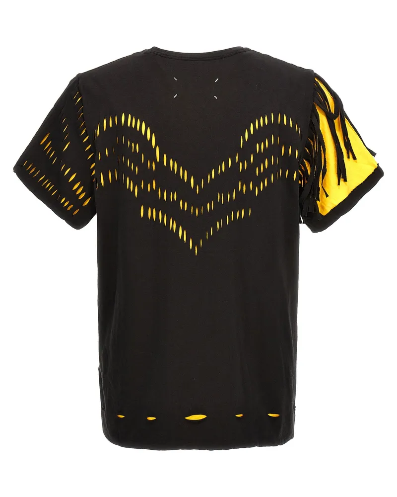 Maison Margiela Men's Bicolor Cotton T-Shirt Yellow