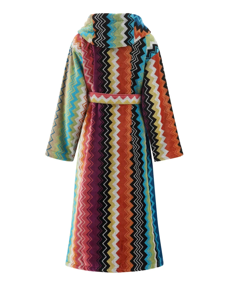 Missoni Unisex Giacomo Hooded Bathrobe Cotton Extras Multicolor