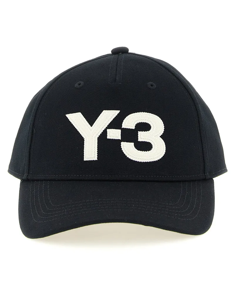 Y-3 Logo-Embroidered Cotton Baseball Cap — Black Black