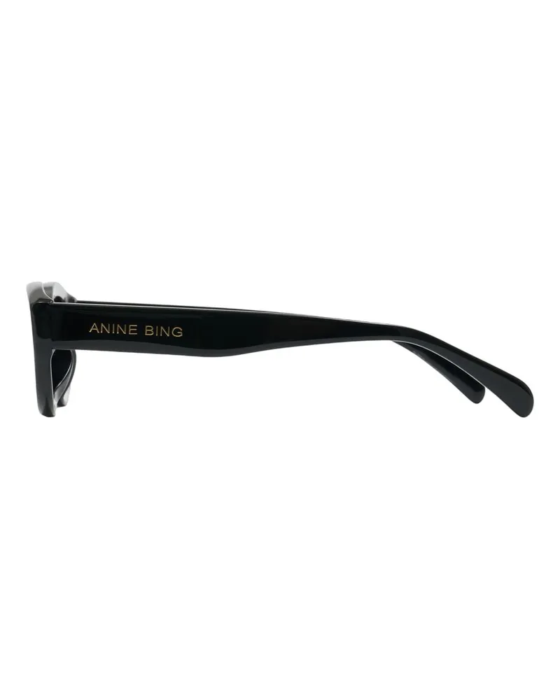 Anine Bing Women's A-12-11746-Blk1 Acetate Oval Sunglasses Black Black