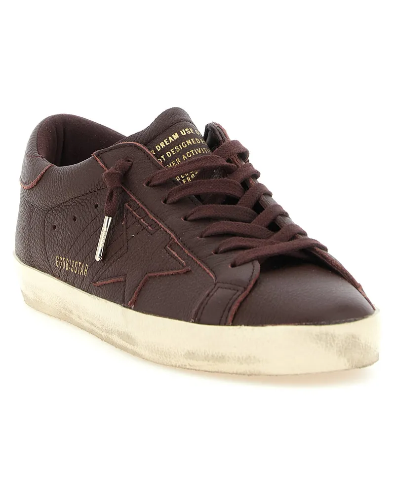 Golden Goose Men's Bordeaux Cowhide Low Top Sneakers Bordeaux
