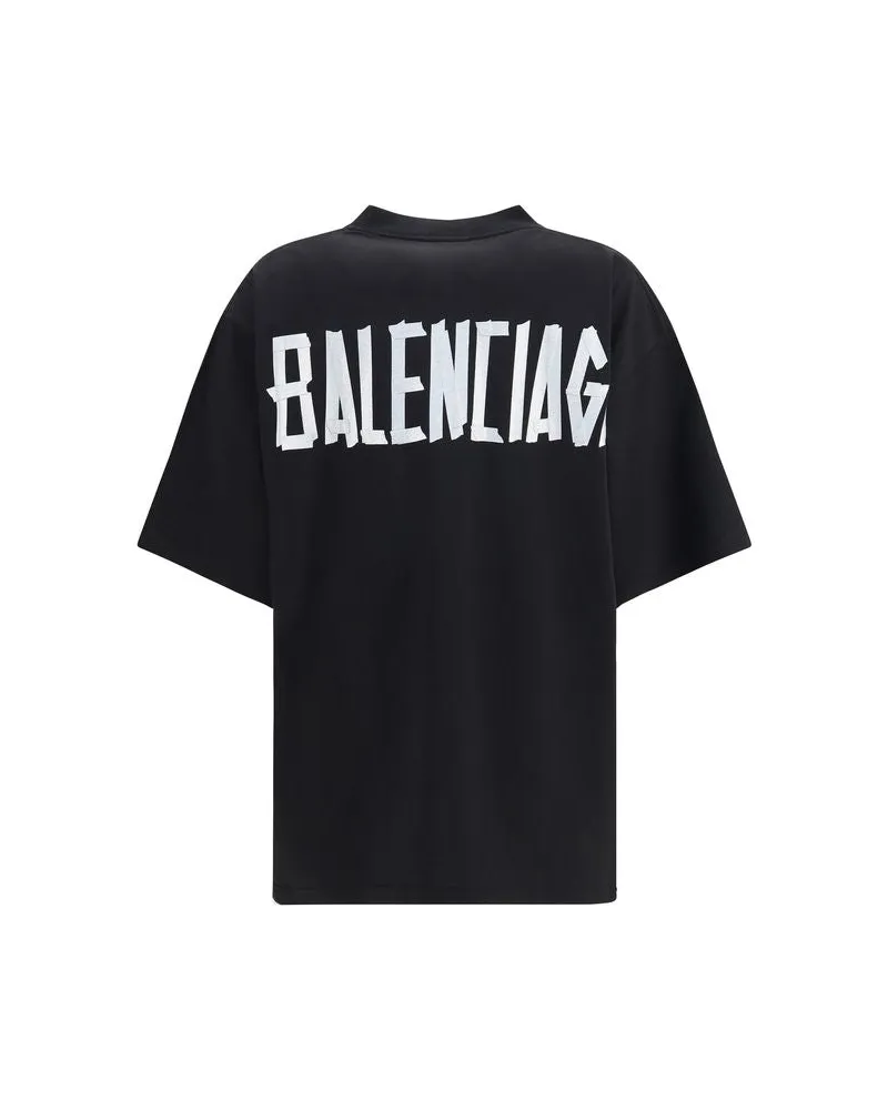 Balenciaga Logo-Print Cotton T-Shirt — Black Black