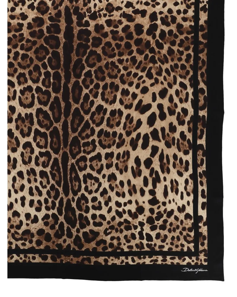 Dolce & Gabbana Silk Square Scarf — Brown Brown
