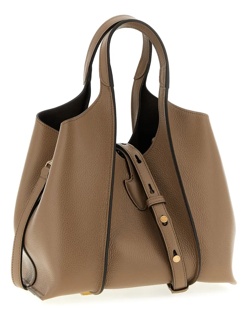 TOD'S Women's Shoulder Bag Beige Calfskin Leather Beige
