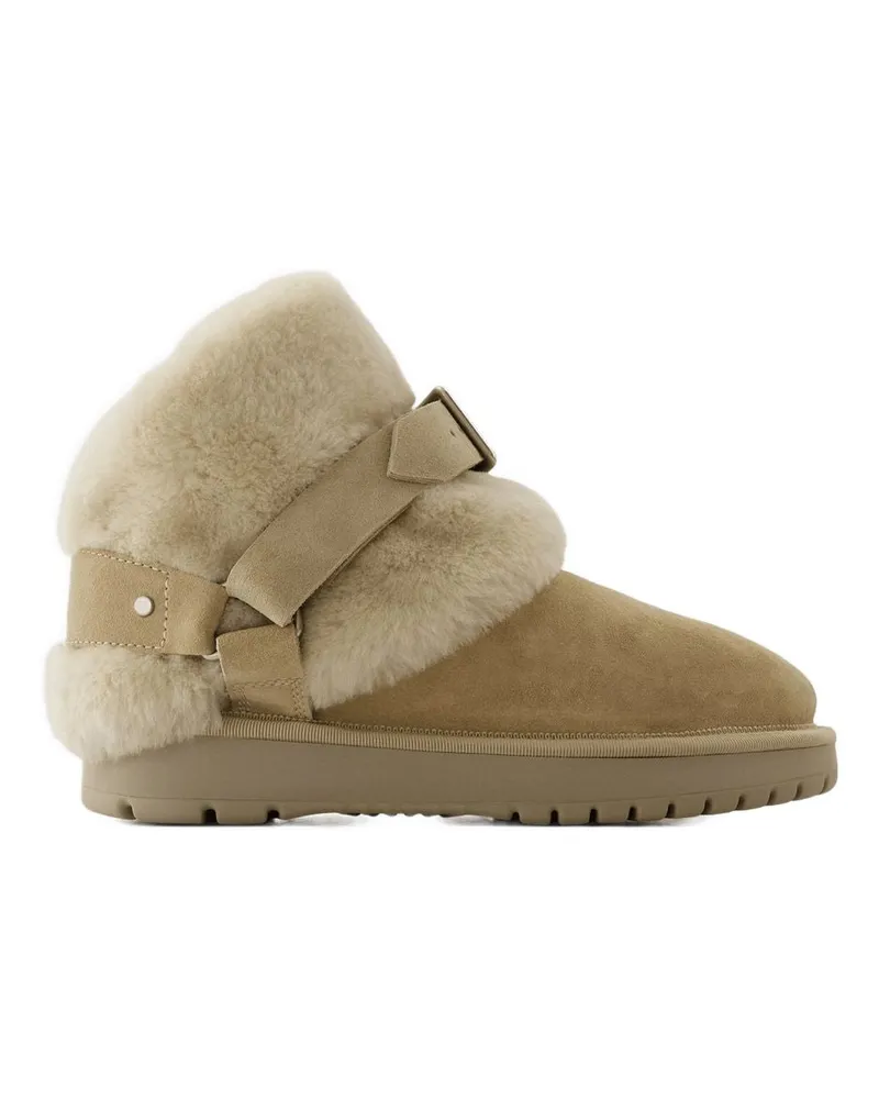 Burberry Women's Snug Boots -  Leather Beige Calfskin Shoes Ankle-Boots Beige