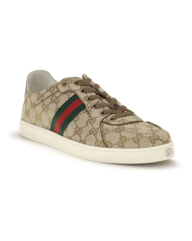 Gucci Men's Stretch Gg Fabric Sneakers Vint.sand-Cashew-Vrv Upper: Fabric; Sole: Rubber Vint.sand/cashew/vrv Beige