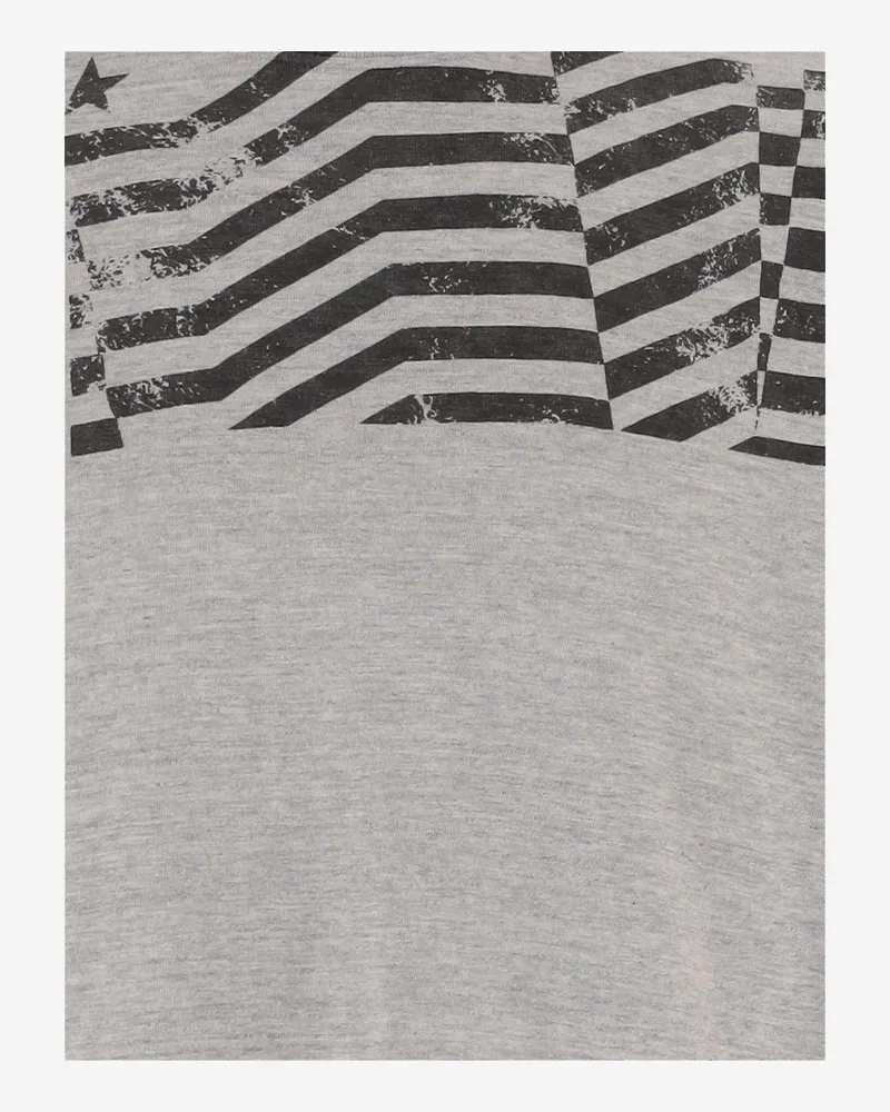 Golden Goose Men's Cotton T-Shirt With Print Gray T-Shirts And Polos Gray