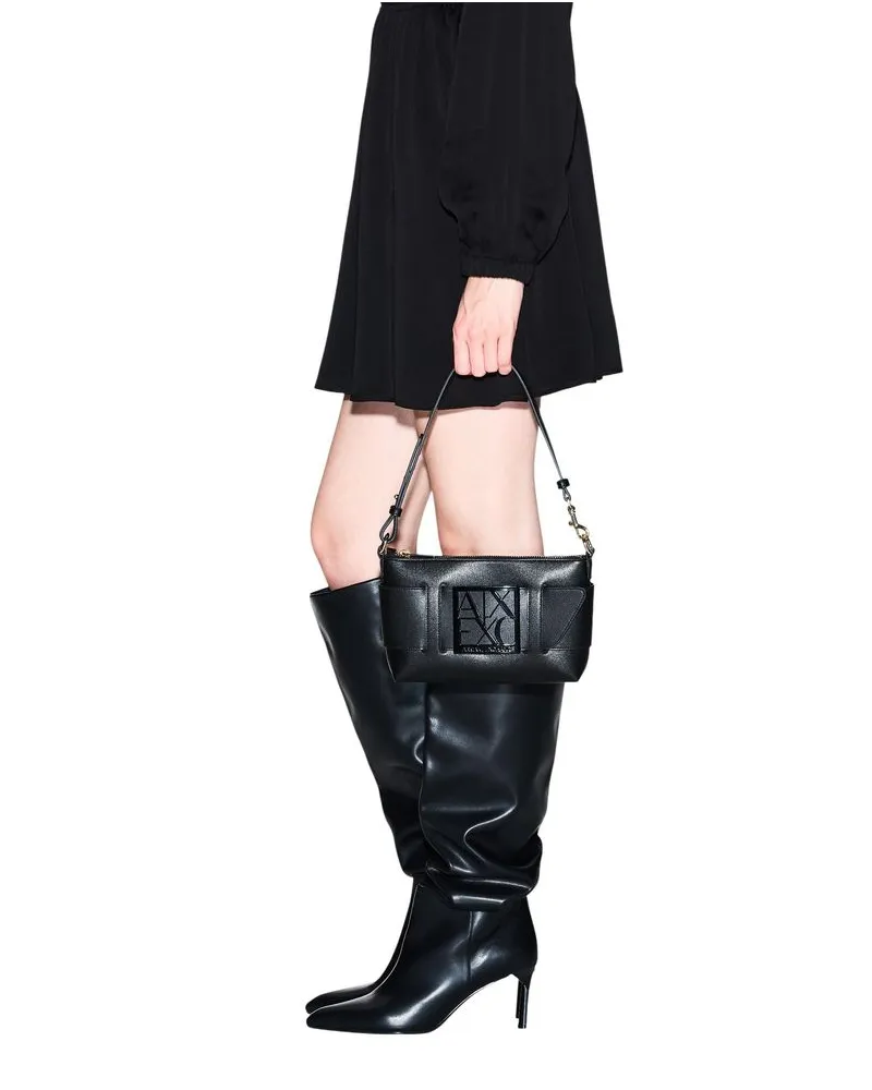 Armani Exchange Synthetic Shoulder Bag — Black Black