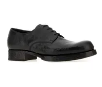 Men's Black Leather Lace-Up Shoes Calfskin Loafers