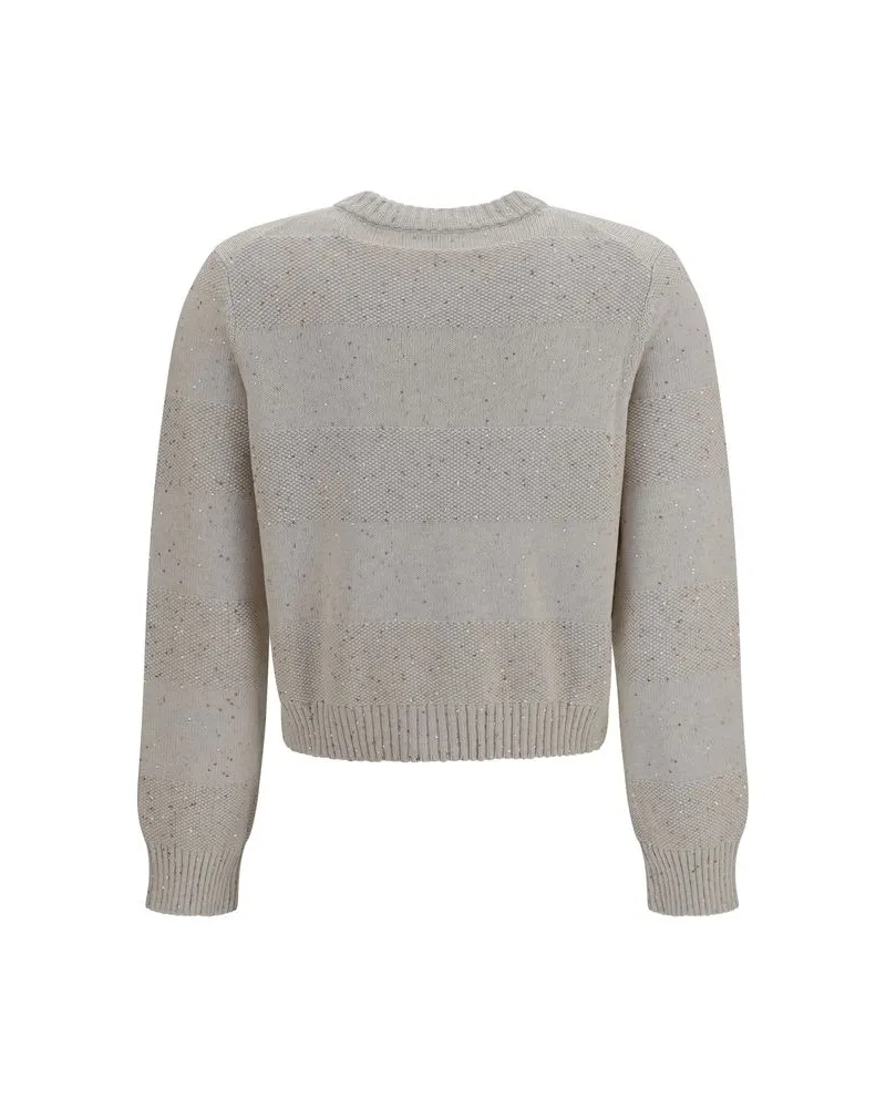 Brunello Cucinelli Women's Beige Cotton Sweatshirt Clothing Beige
