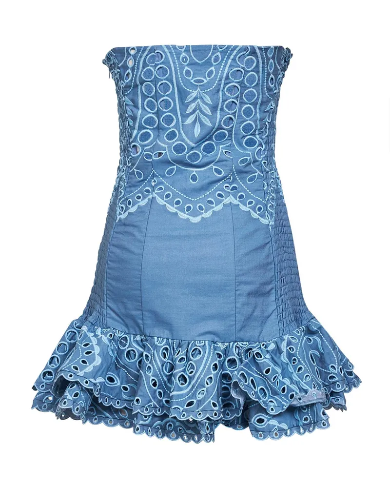 Charo Ruiz Women's Mini Bustier Dress Salty Light Blue Cotton Blue