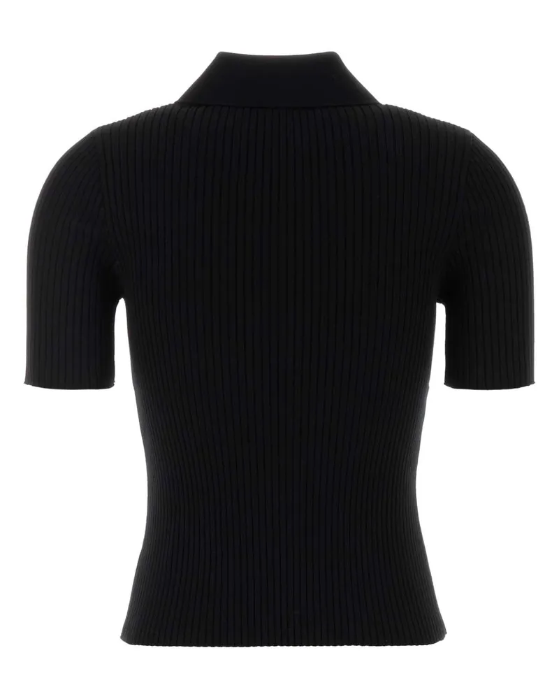 Courrèges Women's Black Viscose Blend Polo Shirt Exterior: Polyester Black