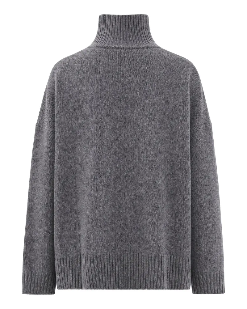 Max Mara Women's High Neck Jumper Virgin Wool Medium Grey Jumpers Sweater Gray