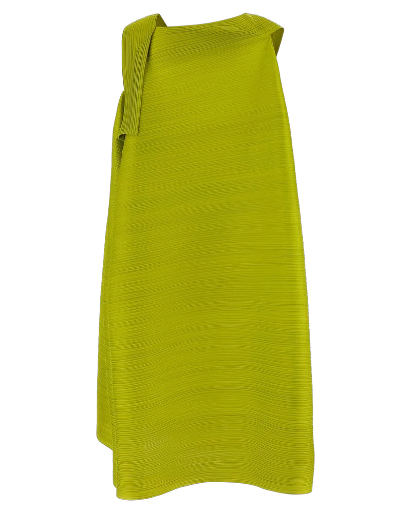Issey Miyake Women's Bicolor Polyester Midi Dress Yellow