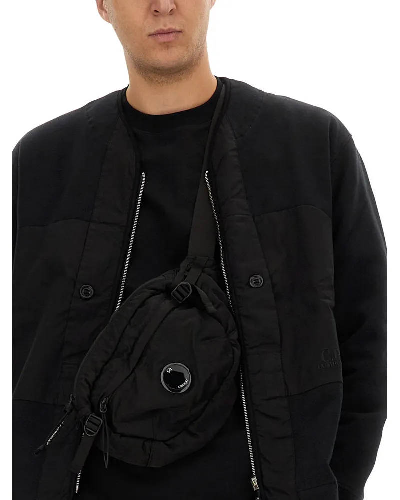 C.P. Company Zip Cotton Sweatshirt — Black Black