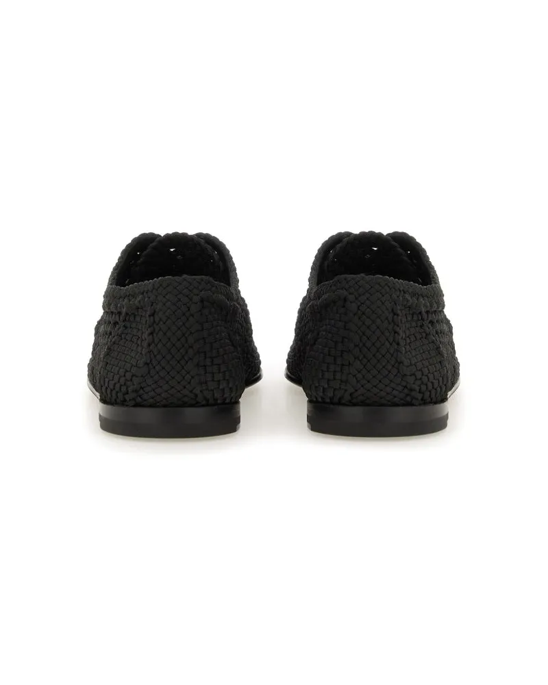Dolce & Gabbana Woven Viscose Derby Shoe — Black 