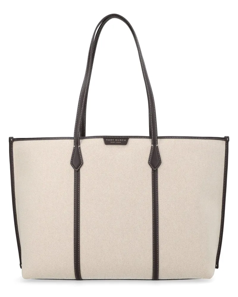 Tory Burch Women's Handbag Perry Beige Cotton Polyester Handbags Hand Bags Beige