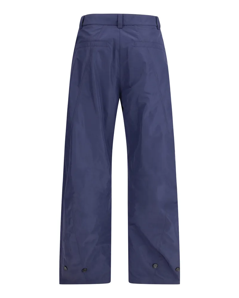 Pinko Women's Shiny Taffeta Pants Blu-Notte Senzaluna Trousers Navy