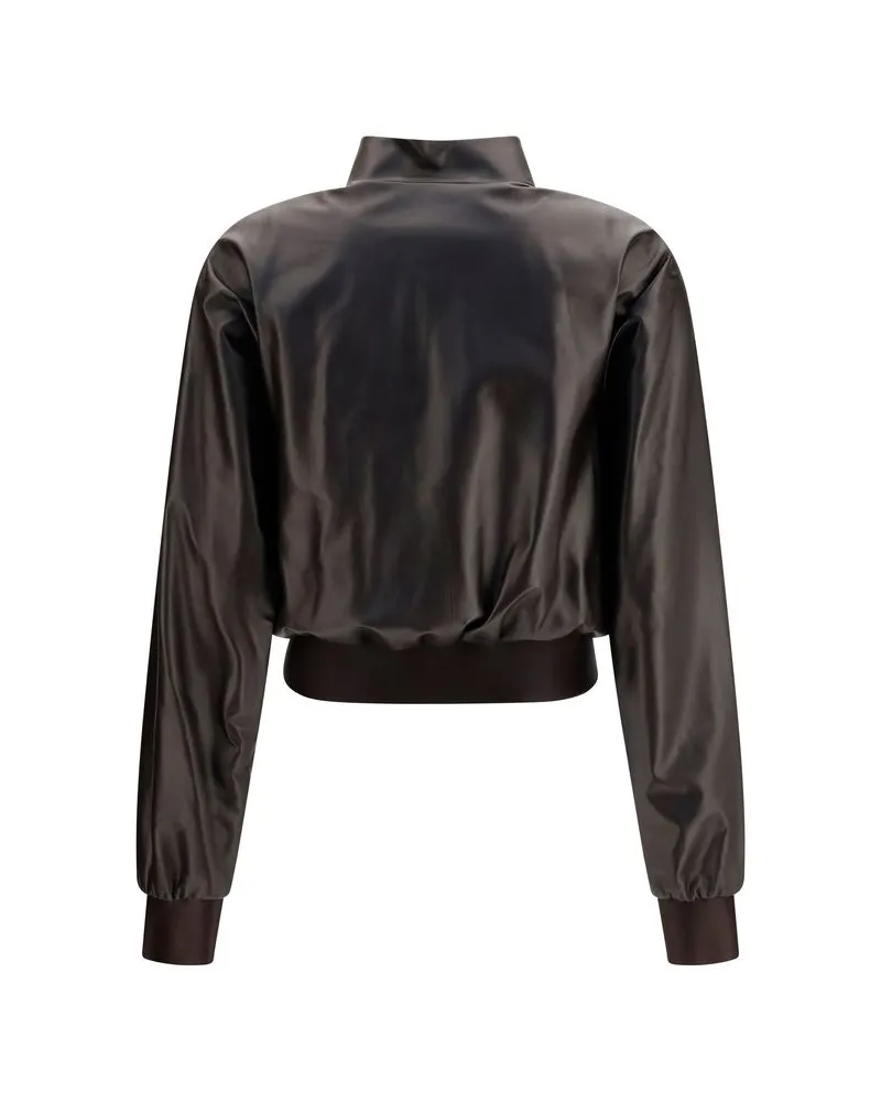 Gucci Women's Brown Lamb Ovis Aries Bomber Clothing Brown