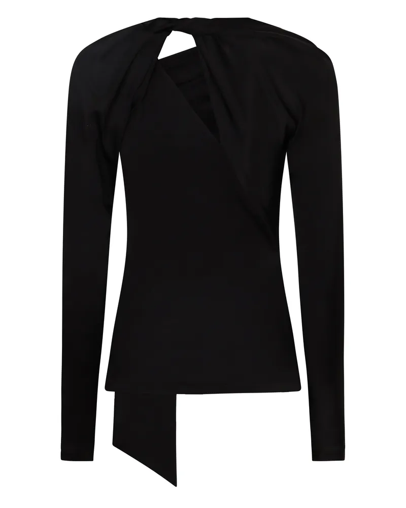 Victoria Beckham Asymmetric Neckline Blouse — Black Black